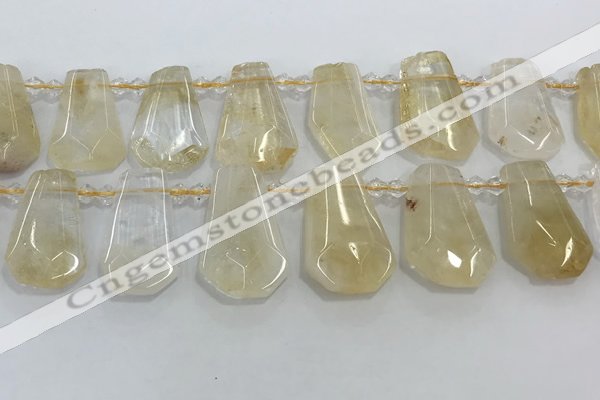 CTD2267 Top drilled 16*28mm - 20*30mm faceted freeform citrine beads