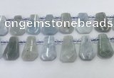 CTD2268 Top drilled 16*28mm - 20*30mm faceted freeform aquamarine beads