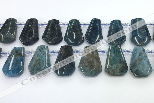 CTD2276 Top drilled 16*28mm - 20*30mm faceted freeform apatite beads