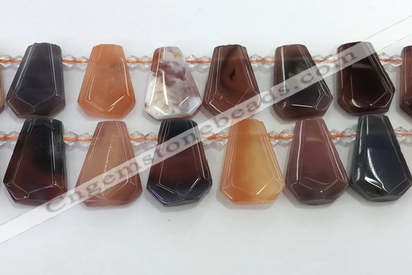 CTD2277 Top drilled 16*28mm - 20*30mm faceted freeform agate beads