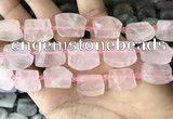 CTD2280 Top drilled 15*20mm - 17*23mm freeform rose quartz beads