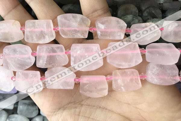 CTD2280 Top drilled 15*20mm - 17*23mm freeform rose quartz beads