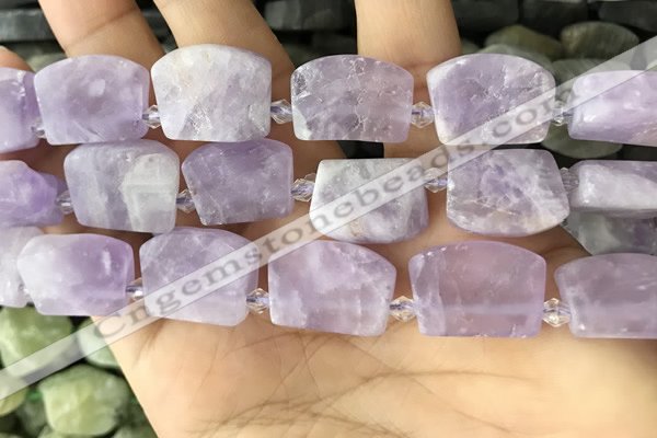 CTD2282 Top drilled 15*20mm - 17*23mm freeform lavender amethyst beads