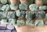 CTD2283 Top drilled 15*20mm - 17*23mm freeform green rutilated quartz beads