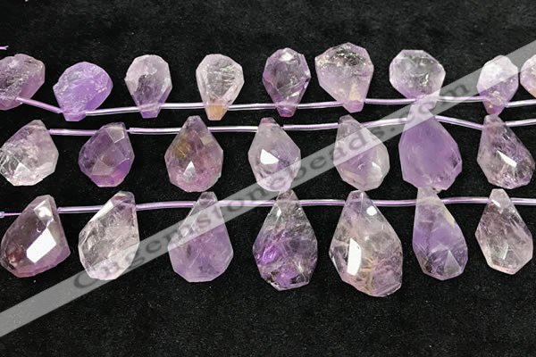 CTD2302 Top drilled 16*22mm - 25*35mm faceted nuggets amethyst beads