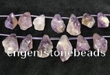 CTD2303 Top drilled 20*25mm - 25*45mm faceted nuggets amethyst beads