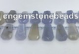 CTD2330 Top drilled 16*18mm - 20*30mm freeform blue chalcedony beads