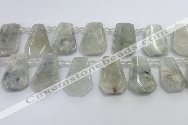 CTD2331 Top drilled 16*18mm - 20*30mm freeform white moonstone beads