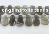 CTD2334 Top drilled 16*18mm - 20*30mm faceted freeform moonstone beads