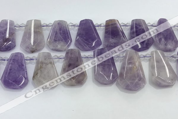 CTD2338 Top drilled 16*18mm - 20*30mm freeform lavender amethyst beads