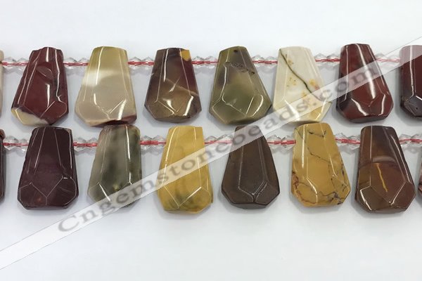 CTD2348 Top drilled 16*18mm - 20*30mm faceted freeform mookaite beads