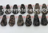 CTD2351 Top drilled 16*18mm - 20*30mm freeform red snowflake obsidian beads