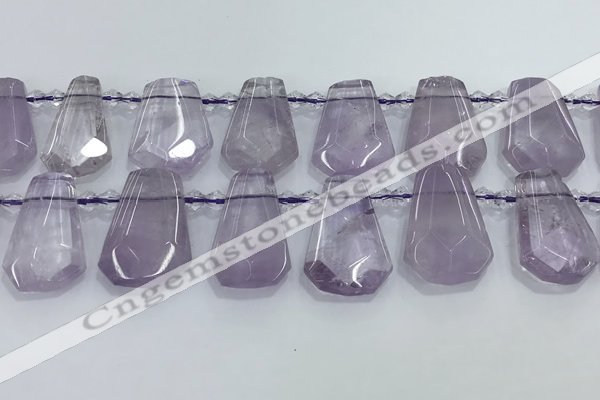 CTD2355 Top drilled 16*18mm - 20*30mm faceted freeform amethyst beads