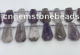 CTD2356 Top drilled 16*18mm - 20*30mm faceted freeform amethyst beads