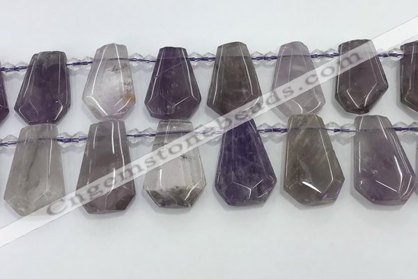 CTD2356 Top drilled 16*18mm - 20*30mm faceted freeform amethyst beads