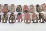 CTD2360 Top drilled 16*18mm - 20*30mm faceted freeform rhodonite beads