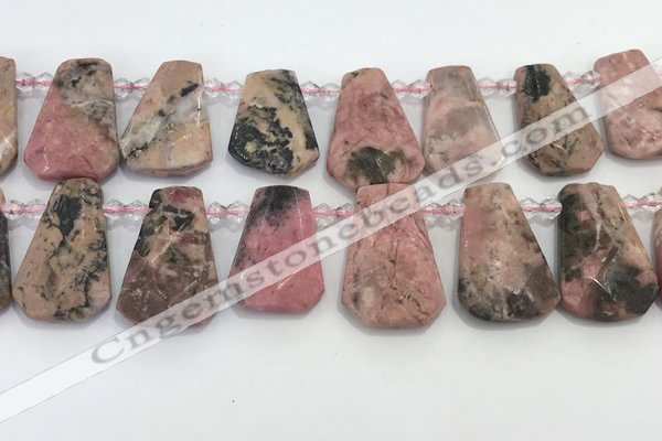 CTD2360 Top drilled 16*18mm - 20*30mm faceted freeform rhodonite beads