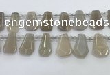 CTD2362 Top drilled 16*18mm - 20*30mm faceted freeform moonstone beads