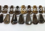 CTD2365 Top drilled 16*18mm - 20*30mm faceted freeform tiger eye beads