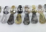 CTD2367 Top drilled 16*18mm - 20*30mm freeform montana agate beads