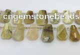 CTD2368 Top drilled 16*18mm - 20*30mm freeform yellow opal beads