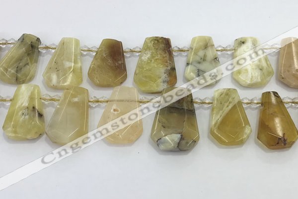 CTD2368 Top drilled 16*18mm - 20*30mm freeform yellow opal beads