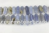CTD2390 Top drilled 13*30mm - 14*42mm sticks blue chalcedony beads