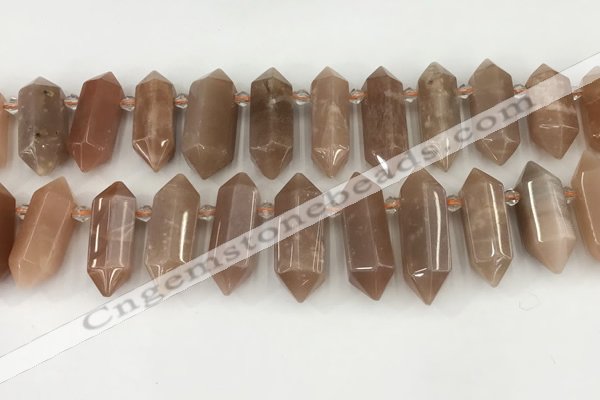 CTD2394 Top drilled 13*30mm - 14*42mm sticks moonstone beads