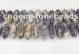 CTD2395 Top drilled 13*30mm - 14*42mm sticks charoite beads