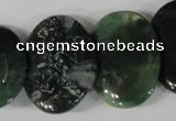 CTD25 Top drilled 20*30mm oval moss agate beads wholesale