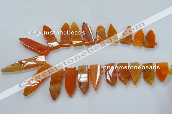 CTD2510 Top drilled 15*25mm - 16*50mm sticks agate gemstone beads