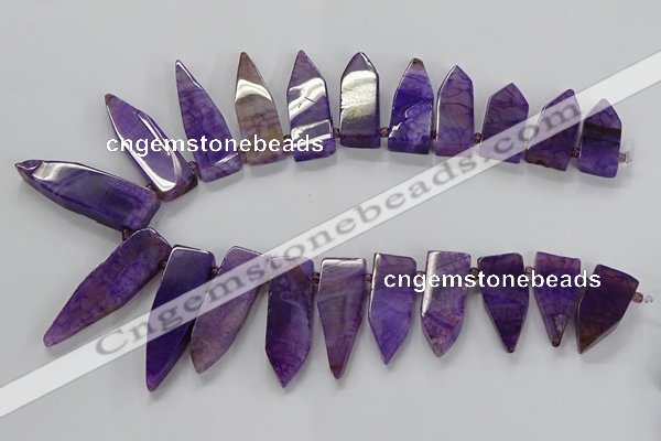 CTD2511 Top drilled 15*25mm - 16*50mm sticks agate gemstone beads