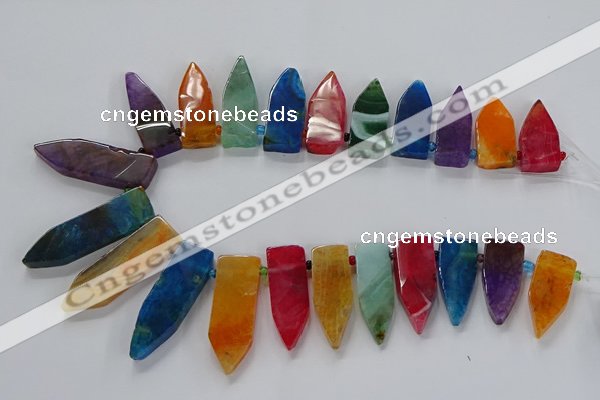 CTD2515 Top drilled 15*25mm - 16*50mm sticks agate gemstone beads