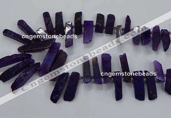 CTD2534 Top drilled 8*30mm - 11*50mm sticks agate gemstone beads