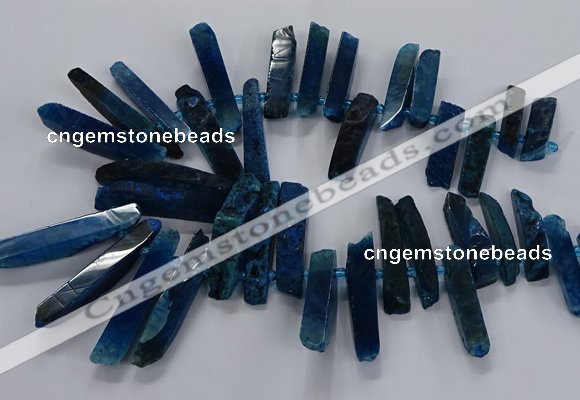 CTD2536 Top drilled 8*30mm - 11*50mm sticks agate gemstone beads