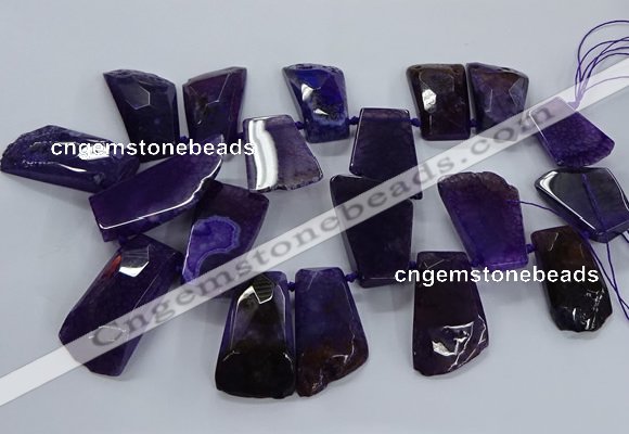 CTD2557 Top drilled 20*35mm - 30*45mm freeform agate gemstone beads