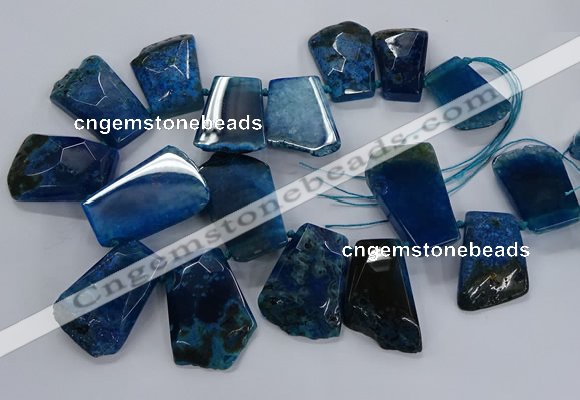 CTD2559 Top drilled 20*35mm - 30*45mm freeform agate gemstone beads