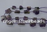 CTD2571 15.5 inches 20*22mm - 25*30mm freeform druzy amethyst beads