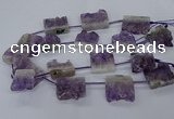 CTD2572 15.5 inches 28*30mm - 30*33mm freeform druzy amethyst beads