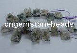 CTD2574 Top drilled 15*22mm - 25*45mm freeform druzy amethyst beads