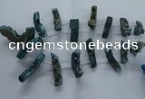 CTD2581 Top drilled 10*30mm - 10*50mm sticks plated druzy agate beads