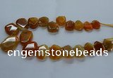 CTD2585 Top drilled 20*25mm - 30*40mm faceted freeform agate beads