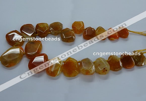 CTD2585 Top drilled 20*25mm - 30*40mm faceted freeform agate beads