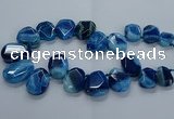 CTD2588 Top drilled 20*25mm - 30*40mm faceted freeform agate beads