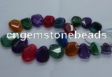 CTD2591 Top drilled 20*25mm - 30*40mm faceted freeform agate beads