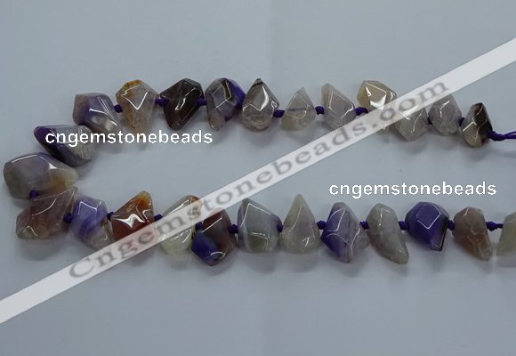 CTD2594 Top drilled 15*20mm - 25*35mm faceted freeform agate beads