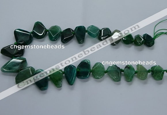 CTD2598 Top drilled 15*20mm - 25*35mm faceted freeform agate beads