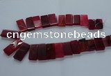 CTD2610 Top drilled 14*27mm - 16*42mm rectangle agate beads