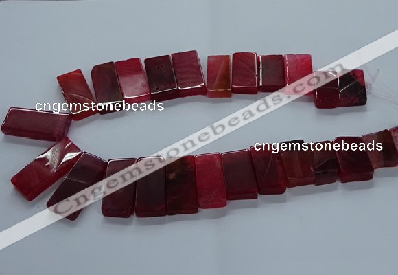 CTD2610 Top drilled 14*27mm - 16*42mm rectangle agate beads