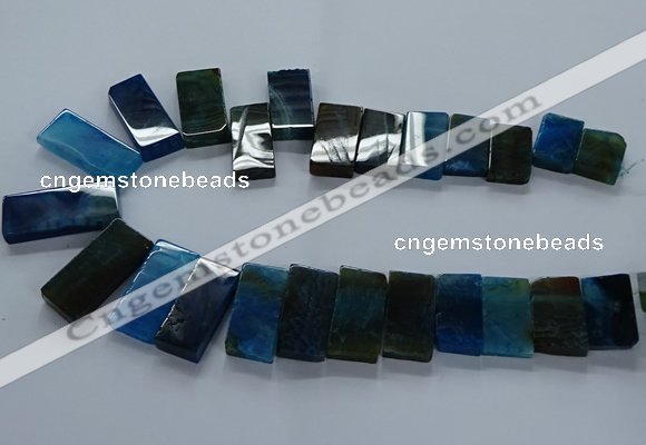 CTD2611 Top drilled 14*27mm - 16*42mm rectangle agate beads